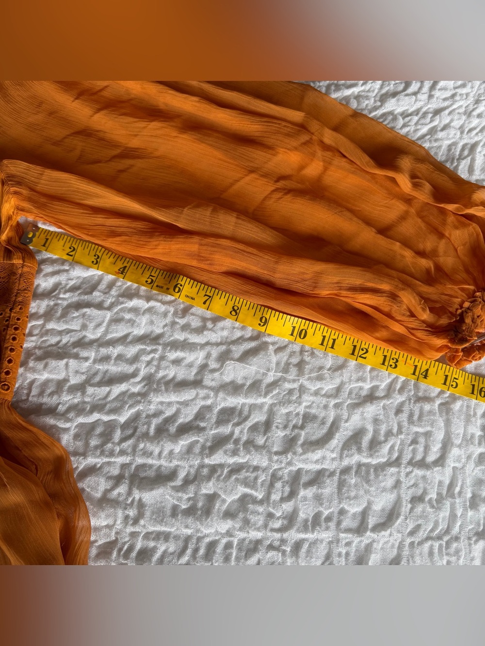 Sundance Adore Moi Maxi Dress Large Orange Rust Eyelet Boho Prairie - Picture 7 of 10